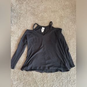 SUPER SOFT!! Self Esteem grey tank/off the shoulders. Size small